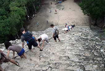 Climbing Pyramid Coba Nohoch Mul