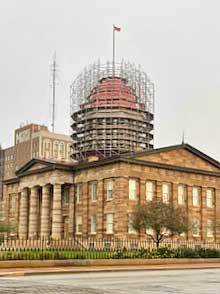 The older Illinois State Capitol under renovation