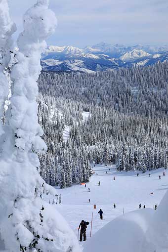 Skiing at Whitefish Resort, Montana