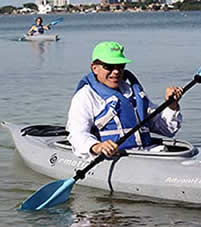 Steve Giordano in kayak