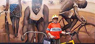 Inspirational bicycling mural