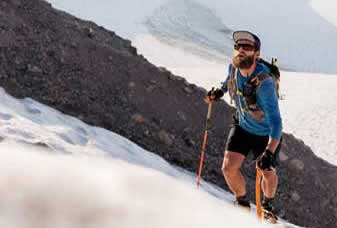 Jason Hardrath climbing steep snow