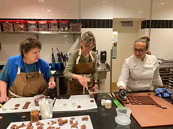 Broadmoor Chef Amanda Houdek demonstrates making gourmet chocolate.