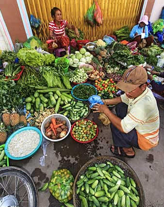 Market in Kratie, Cambodia.