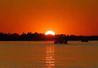 Victoria Falls Zambezi boat sunset