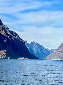 Greenland Prins Christian Sund seen from open sea