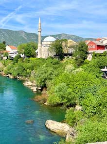 Turkish-style village on the Neretva