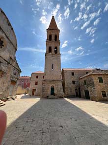 Churches and bell tower in Stari Grad on Hvar