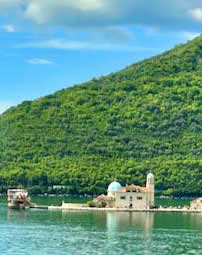 Montenegro, Perast, the boat to the island Our Lady of the Rocks