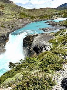 Patagonia, Torres del Paine waterfall