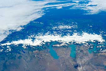 Patagonia, southern ice field from space