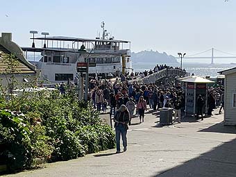 Ferry unloading at Alcatraz