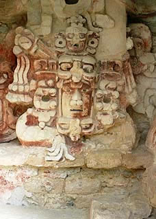 Yucatan, becan carved mask