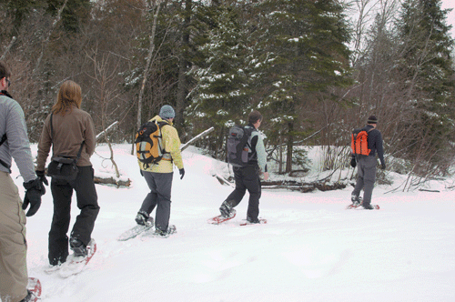 Snowshoe march to Onion River