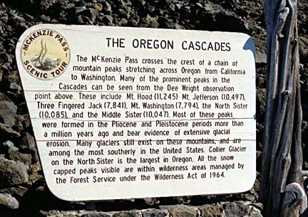 Oregon Cascades sign