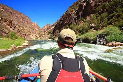 Jeremy at the Helm on the Gunnison River