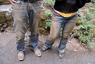 Oregon Caves author & friend with dirty pants