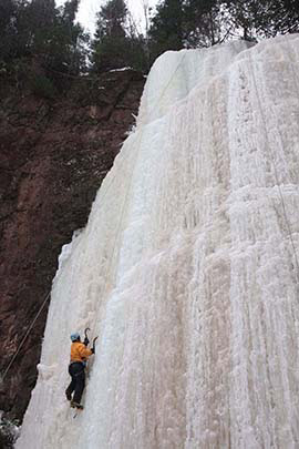 Ice climbing - Author on the ascent