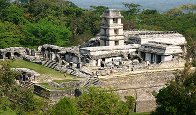 Palenque Palace from Cross Group