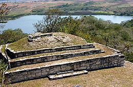 Chiapas Chinkultic Acropolis and lake