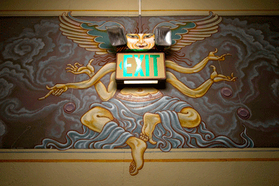Edgefield painted exit sign