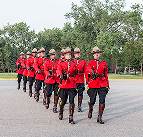 RCMP Boot Camp sunset retreat march