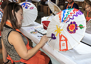 Chinese parasol painting class