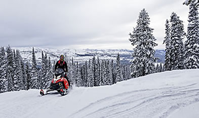Snowmobiling to hot springs