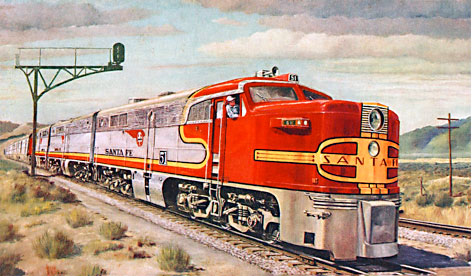Super Chief postcard from the 1960s