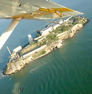 Alcatraz view from a seaplane