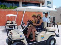 Golf carts on the island