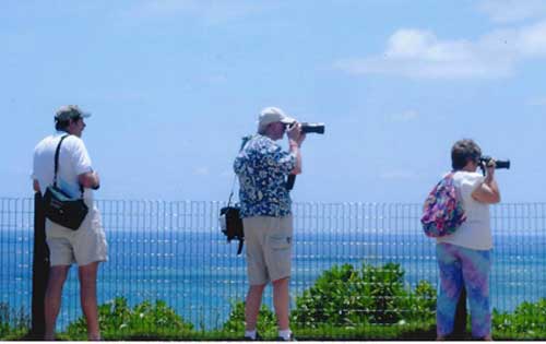 Photographers celebrate at Kilauea Point in Hawaii