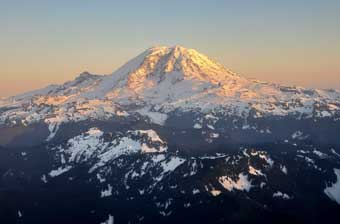 Mt. Rainier from the window of our flight coming into Seattle