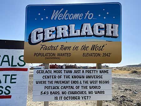 Gerlach, Nevada, welcome sign