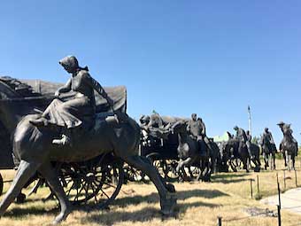 Oklahoma Land Rush sculptures