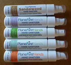 Plane Aire hand sanitizers