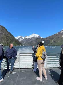 Passengers on deck of excursion boat at Tracy Arm