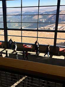 The Pike’s Peak Cog Railroad Visitor Center has a wall of windows.