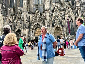 Our Guide briefs us in front of Cologne’s cathedral.