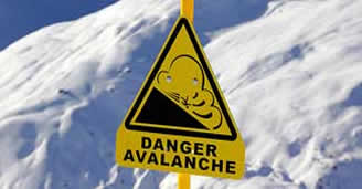 Avalanche danger sign