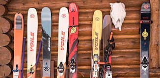 Skis in rack
