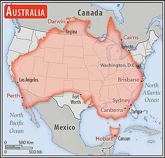 Australia overlay map