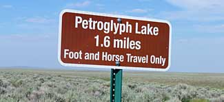 Hart Mountain Petroglyph Lake sign