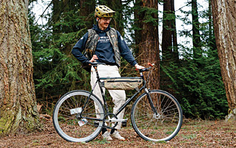 Bike owner with white-tired bike