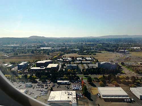 Portland from airplane window