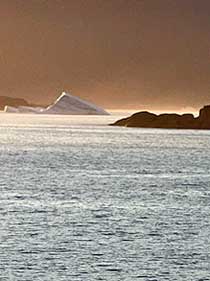 First icebergs at Prins Christian Sund, Greenland
