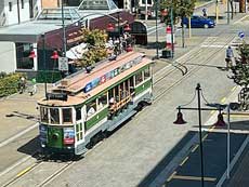Christchurch tram from above