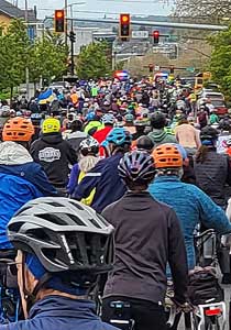 2022 bike parade in Bellingham, WA