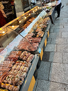 Paris Marche Bastille meat stall