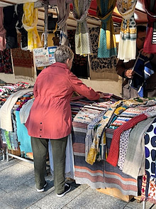 Paris Marche Bastille shawl stall